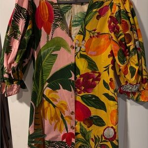 Farm Rio Vibrant Tropical Print Dress